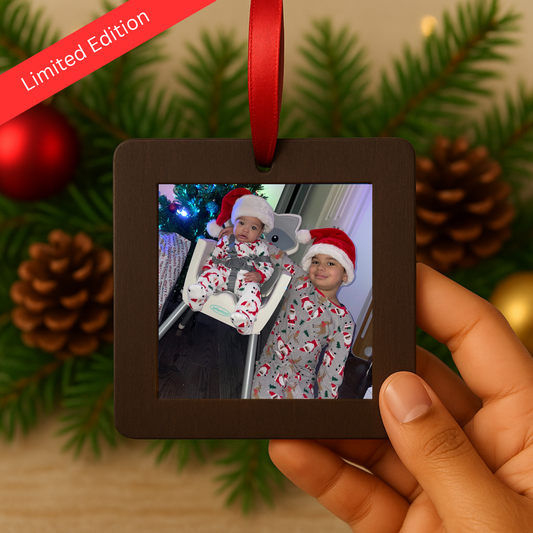 Limited Edition Mahogany Wooden Ornament with Custom Magnet